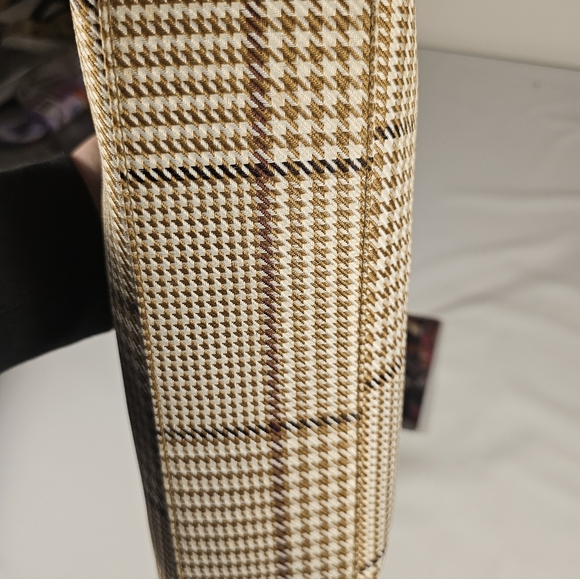 Lauren Ralph Lauren Cream And Brown Herringbone Tweed Women's Handbag - Picture 9 of 13